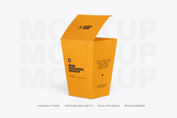 V-Shaped Food Container Box PSD Mockup Graphic Product Mockups By RAM Studio