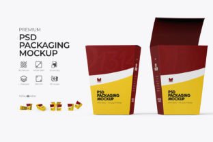 V-Shaped Food Packaging Box Graphic Product Mockups By RAM Studio 1