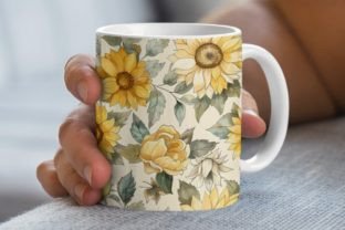 Vintage Autumn Sunflower Fabric Pattern Graphic Patterns By Creative River 7