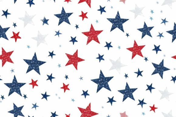 A Red White and Blue Star Pattern Grafik KI Muster Von Sun Sublimation