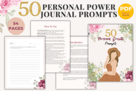 50 Personal Growth Journal Prompts Graphic KDP Interiors By Nora as