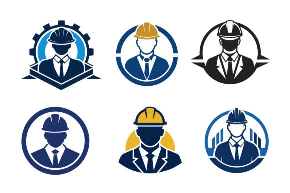 Civil Engineer Logo Icon Silhouette. Grafik Logos Von M.k Graphics Store