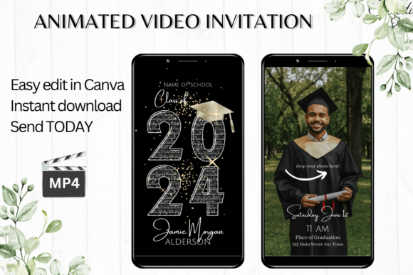 Digital Graduation Invitation Afbeelding Sjablonen voor Sociale Media Door Studio21