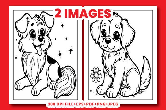 FREE CUTE DOG COLORING PAGE for KIDS Graphic AI Coloring Pages By Creative Design Expert