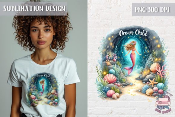 Mermaid Summer Sublimation Design PNG Gráfico Ilustraciones Imprimibles Por SVG Story
