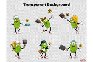 Pickleball Cartoon ClipArt 3 Graphic Illustrations By HitToon 2