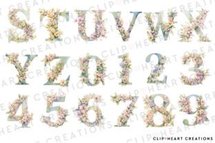 Spring Floral Alphabet Clipart Graphic AI Illustrations By clipheartcreations 2