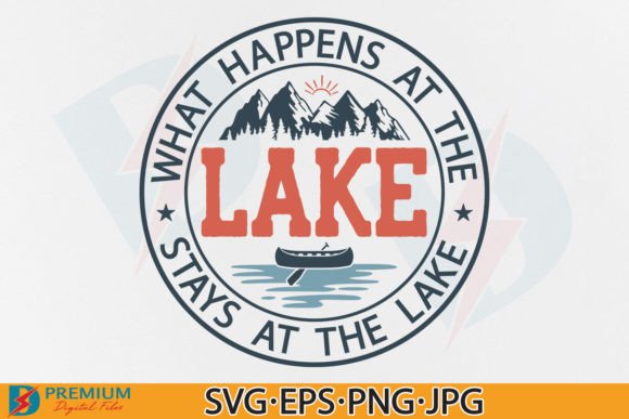Summer Lake SVG, Vacation Camping PNG Gráfico Diseños de Camisetas Por Premium Digital Files
