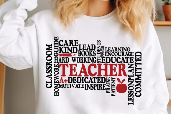 Teacher Svg - Teacher Word Art Graphic T-shirt Designs By Svg Design Store020