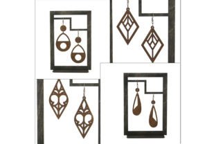Wooden Earrings. Laser File. 10 Designs Graphic 3D SVG By LTS 4