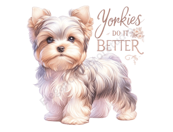 Yorkshire Clipart Bundle, Yorkie Clipart Graphic Illustrations By stefdesigns