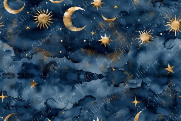 Celestial Dreams Watercolor Background Graphic Patterns By Sun Sublimation