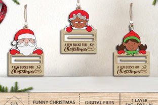 Christmas Set Money Holder Ornament SVG Grafica Modelli di Stampa Di SwallowbirdArt 4