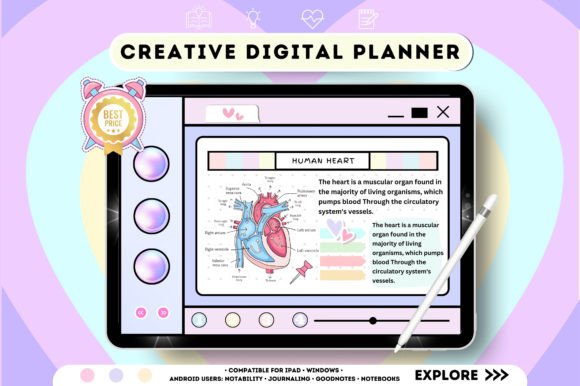 Creative All in One Digital Planner Grafica Modelli di Stampa Di Tas Creative Studio