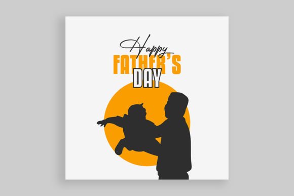 Happy Father's Day with Dad and Children Grafik Social Media-Vorlagen Von Creative Pixa