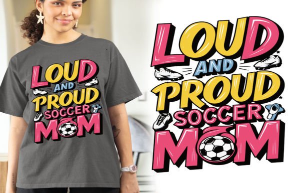 Loud and Proud Soccer Mom Design Grafica PNG trasparenti AI Di nusrat 87