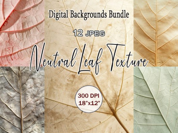 Neutral Leaf Textures Autumn Set Illustration Textures de Papier Par FantasyDreamWorld