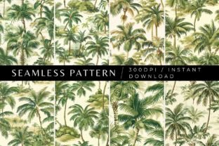 Palm Trees Seamless Patterns Gráfico Patrones de Papel Por Inknfolly 1