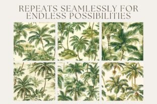 Palm Trees Seamless Patterns Gráfico Patrones de Papel Por Inknfolly 2