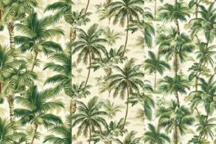 Palm Trees Seamless Patterns Gráfico Patrones de Papel Por Inknfolly 3