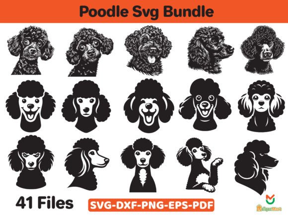 Poodle Dog Face Svg Bundle Graphic Graphic Templates By Uniquemart