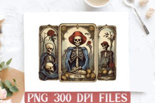 Skeleton Funny Tarot PNG Clipart Bundle Gráfico Ilustraciones Imprimibles Por DESIGN STORE 17
