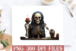 Skeleton Funny Tarot PNG Clipart Bundle Gráfico Ilustraciones Imprimibles Por DESIGN STORE 9