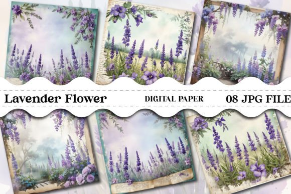 Watercolor Lavender Flowers Background Graphic Illustrations By Ak Artwork