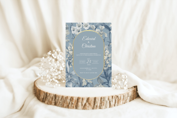 Wildflower Wedding Invitation Canva Tem Grafik Druck-Vorlagen Von Anjali Anjali
