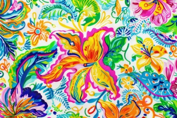 Colorful Floral and Leaf Pattern Graphic Patterns By Sun Sublimation