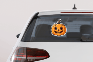 Cute Halloween Pumpkin Stickers Bundle Gráfico Ilustraciones Imprimibles Por Regulrcrative 3