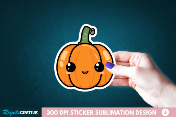 Cute Halloween Pumpkin Stickers Clipart Gráfico Ilustraciones Imprimibles Por Regulrcrative