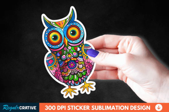Easter Owl Sticker Clipart Sublimation Gráfico Ilustraciones Imprimibles Por Regulrcrative