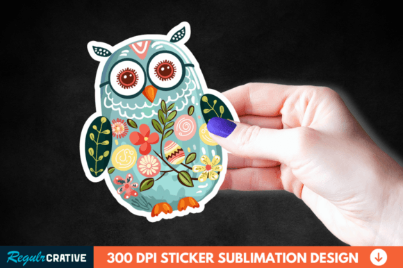 Easter Owl Sticker Clipart Sublimation Gráfico Ilustraciones Imprimibles Por Regulrcrative