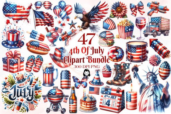 Full 4th of July Clipart Bundle Clipart Graphic Illustrations By Cat Lady