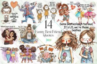 Funny Best Friend Quotes Sublimation Graphic Illustrations By JaneCreative 1