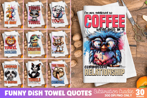 Funny Kitchen Dish Towel Sublimation Graphic Crafts By CraftArt