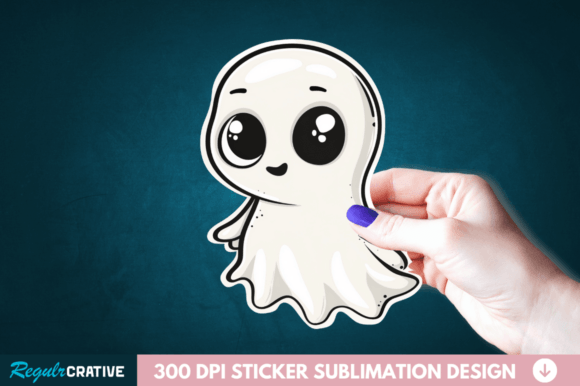 Halloween Baby Ghost Sticker PNG Clipart Graphic Illustrations By Regulrcrative