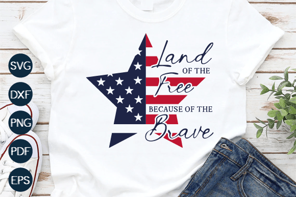 Land of the Free SVG, 4th of July SVG Grafik T-shirt Designs Von Summer.design