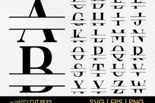 Monogram Svg Modern Split Font Letter Graphic Crafts By happycutfiles 1