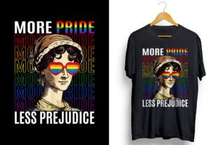 More Pride Less Prejudice LGBT Gay Pride Graphic T-shirt Designs By ORMCreative