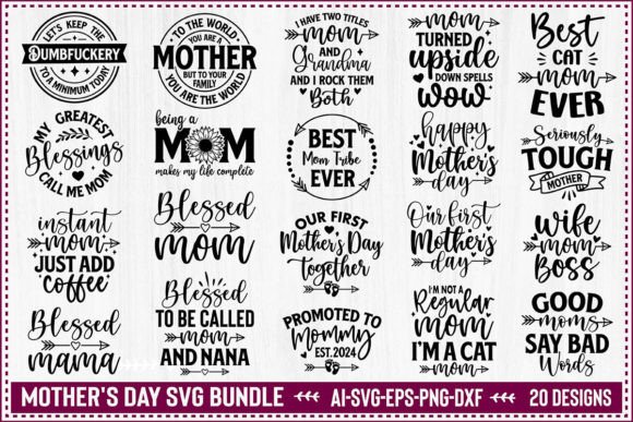 Mother's Day SVG Design Bundle Graphic Crafts By creativemim2001