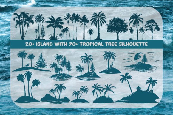 20+ Island with 70+ Tree Silhouette Graphic Illustrations By jongcreative