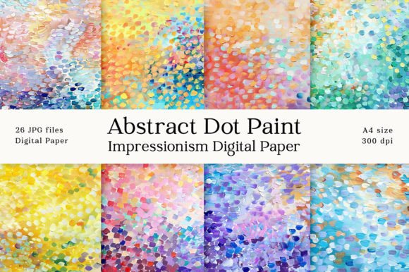 Abstract Dot Impressionism Digital Paper Gráfico Fondos Por lemonmoon