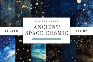 Ancient Space Cosmic Digital Paper Illustration Illustrations Imprimables Par busydaydesign 1