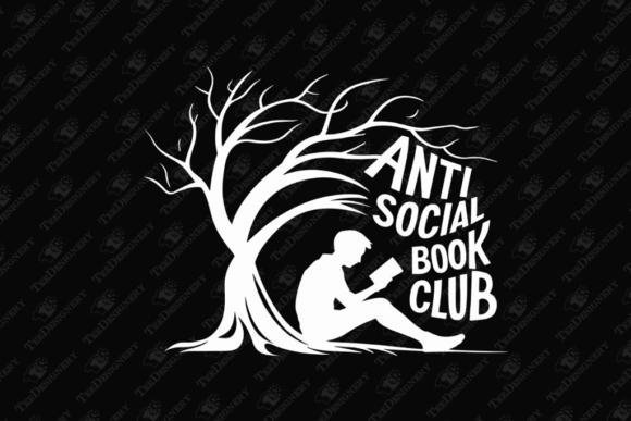 Anti Social Book Club Introvert Reader Graphic T-shirt Designs By TeeDesignery