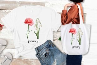 Birth Month Flower Clipart 12 PNG Bundle Graphic T-shirt Designs By shipna2005 2