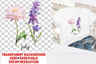 Birth Month Flower Clipart 12 PNG Bundle Grafica Design di T-shirt Di shipna2005 8