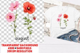 Birth Month Flower Clipart 12 PNG Bundle Grafica Design di T-shirt Di shipna2005 9
