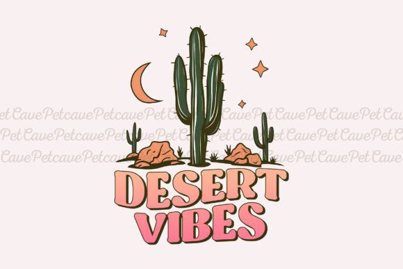Desert Vibes Retro Western Sublimation Graphic T-shirt Designs By Pet Cave